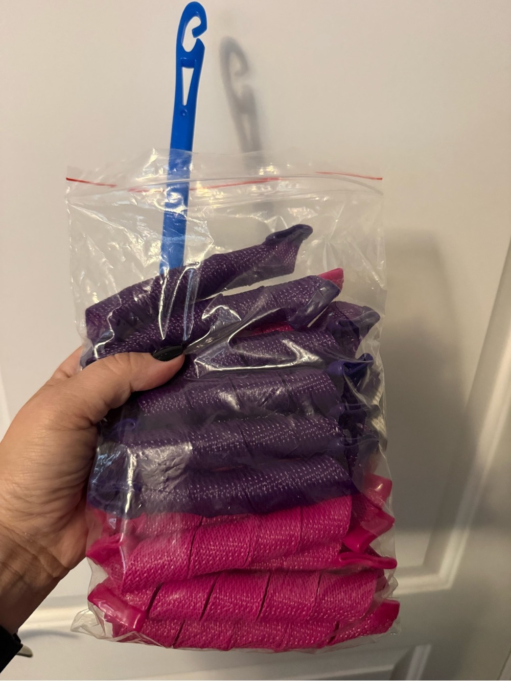 Reusable Heatless Hair Curlers Set in Purple and Pink - Unused!